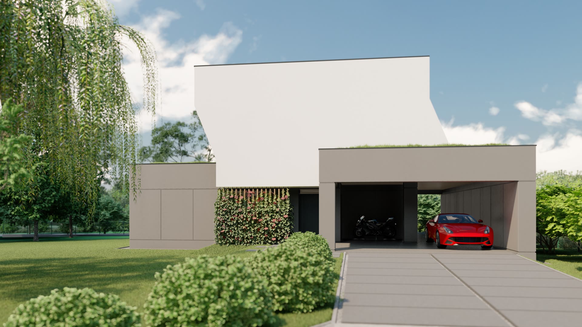 Minimalistyczna willa — widok główny